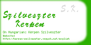 szilveszter kerpen business card